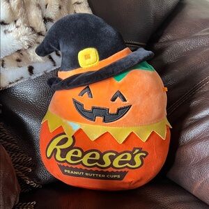 Squishmallows Reese's Pumpkin - Orange, Black, Yellow Decor